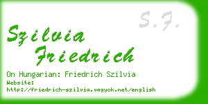 szilvia friedrich business card